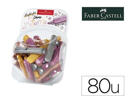 ROTULADOR FABER CASTELL FLUORESCENTE TEXTLINER 46 METALICO BOMBONERA 80 UNIDADES COLORES SURTIDOS