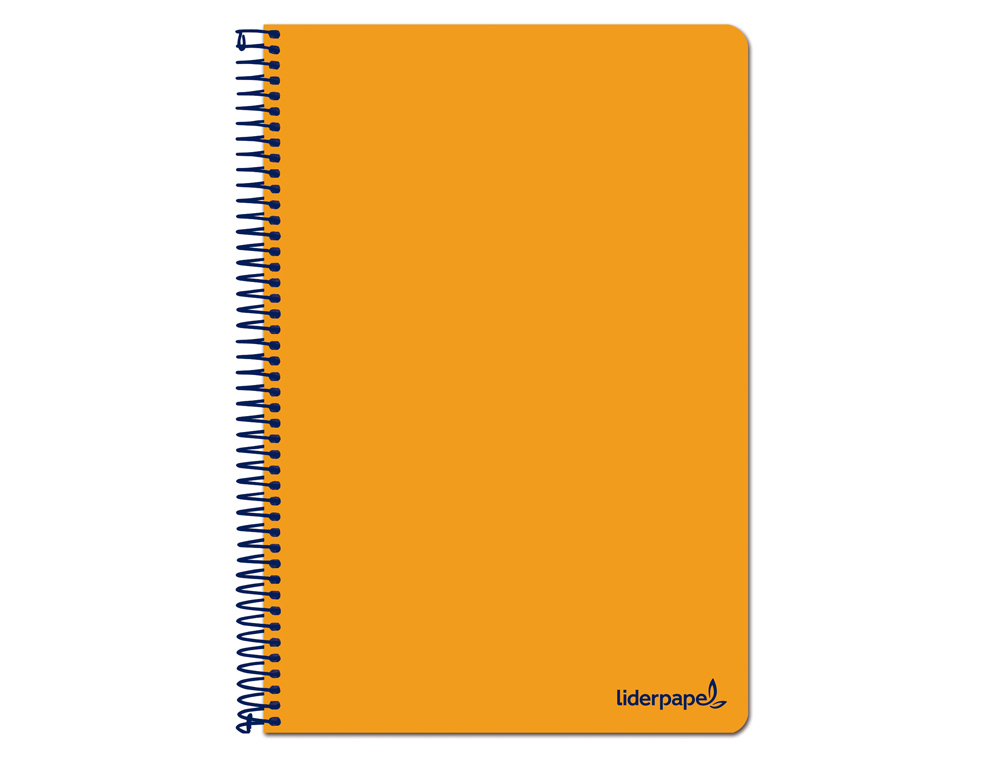 CUADERNO ESPIRAL LIDERPAPEL FOLIO WRITE TAPA BLANDA 80H 60GR CUADRO 4MM CON MARGEN COLOR NARANJA