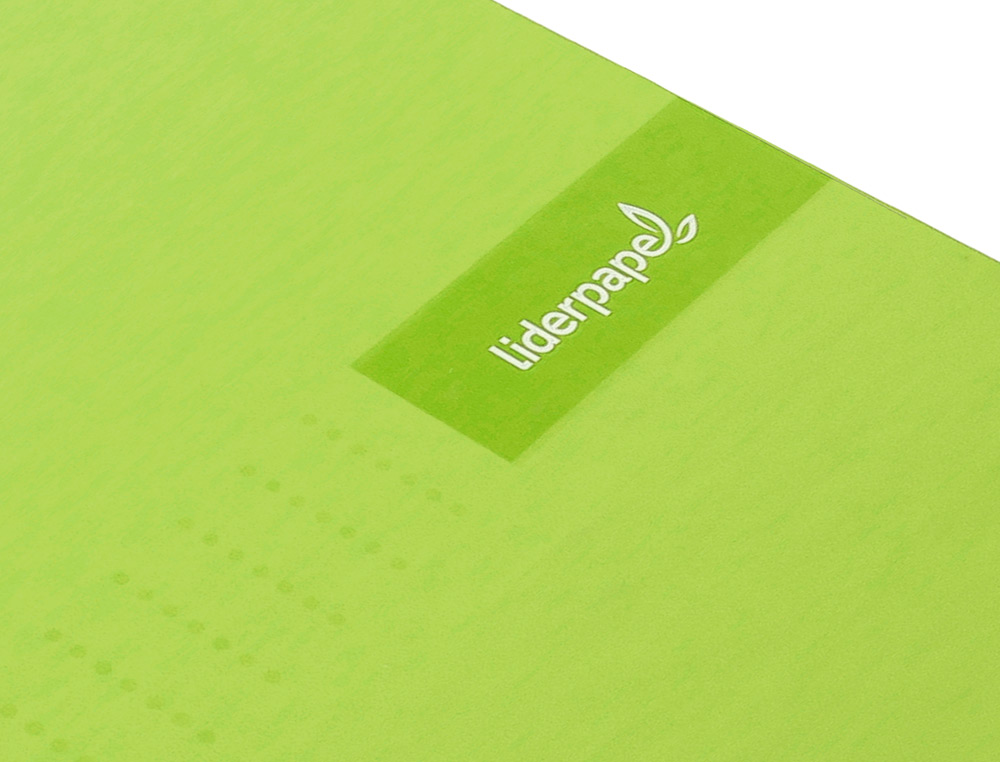 CUADERNO ESPIRAL LIDERPAPEL A4 CRAFTY TAPA FORRADA 80H 90 GR CUADRO 4MM CON MARGEN COLOR VERDE