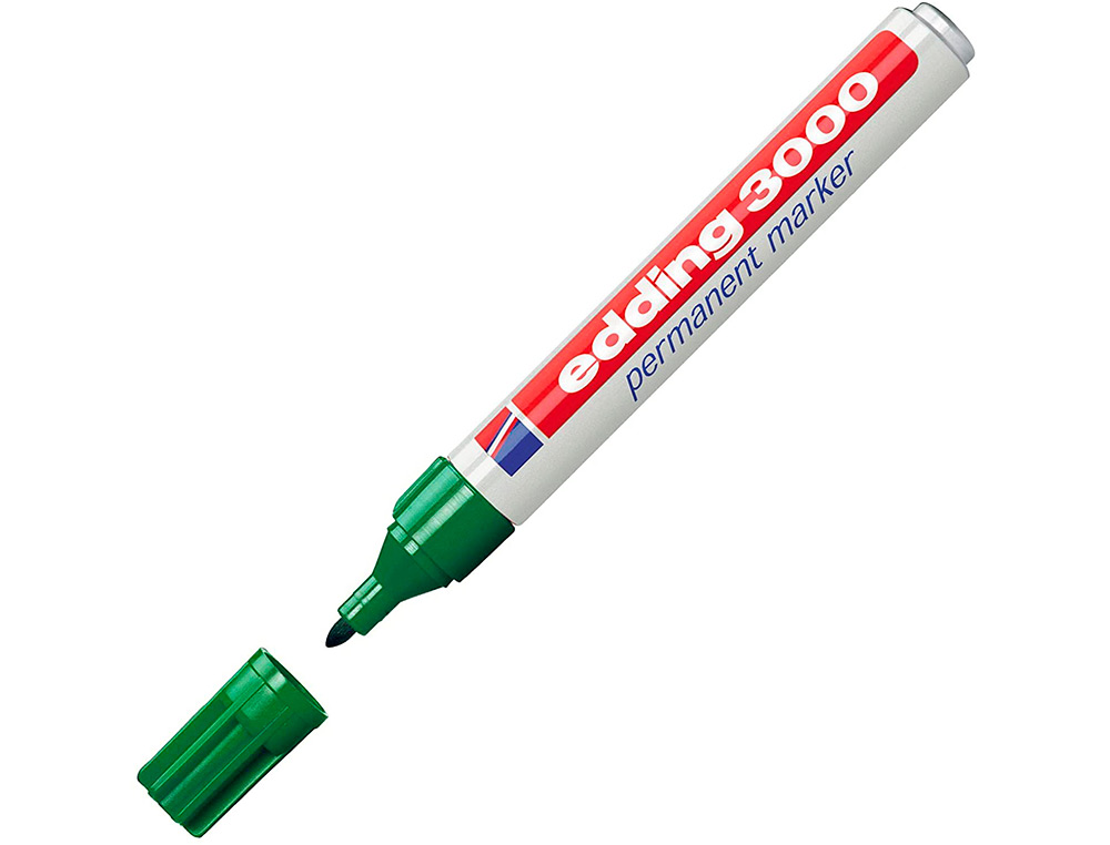 ROTULADOR EDDING MARCADOR PERMANENTE 3000 N.4 VERDE PUNTA REDONDA 1,5-3 MM BLISTER DE 1 UNIDAD