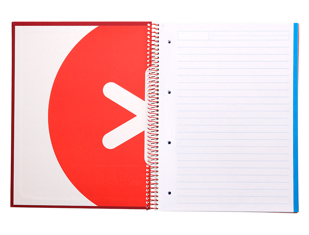 CUADERNO ESPIRAL A4 MICRO ANTARTIK TAPA FORRADA 120H 90 GR HORIZONTAL 5 BANDAS 4 TALADROS COLOR FRAMBUESA