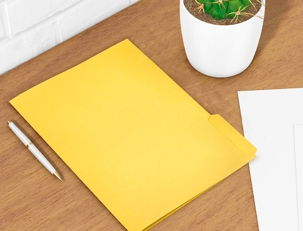 SUBCARPETA CARTULINA LIDERPAPEL FOLIO PESTAÑA DERECHA 240G/M2 AMARILLO