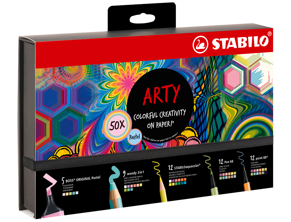 SET STABILO CREATIVO ARTY LINE PASTEL 50 UNIDADES SURTIDAS