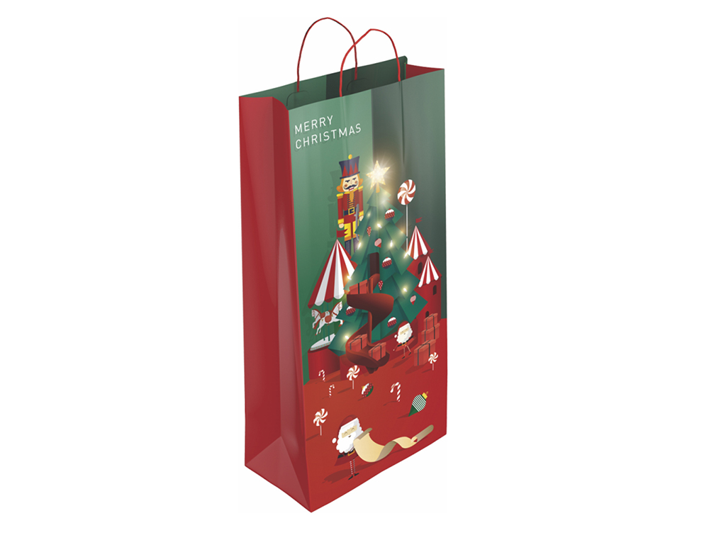 BOLSA PARA REGALO BASIKA PARA BOTELLA NV2303 18+8X39 CM