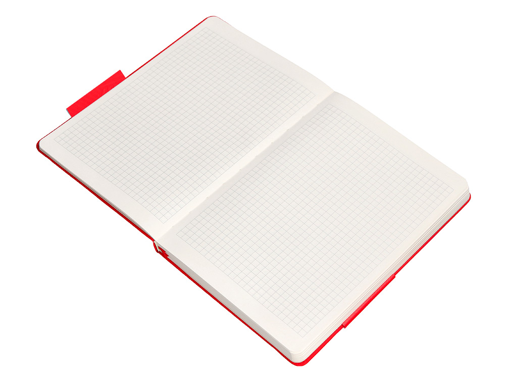 CUADERNO CON GOMILLA ANTARTIK NOTES TAPA DURA A5 HOJAS CUADRICULA ROJO 100 HOJAS 80 GR FSC