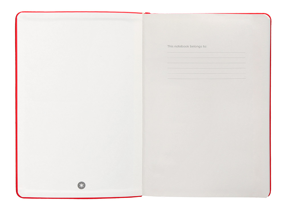 CUADERNO CON GOMILLA ANTARTIK NOTES TAPA DURA A5 HOJAS CUADRICULA ROJO 100 HOJAS 80 GR FSC