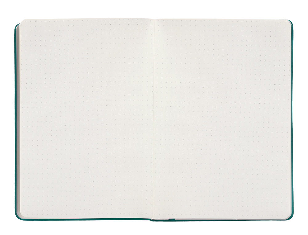 CUADERNO CON GOMILLA ANTARTIK NOTES TAPA DURA A5 HOJAS PUNTOS VERDE AGUAMARINA 100 HOJAS 80 GR FSC
