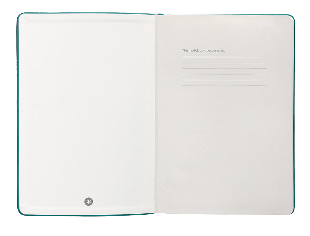 CUADERNO CON GOMILLA ANTARTIK NOTES TAPA DURA A5 HOJAS RAYAS VERDE AGUAMARINA 100 HOJAS 80 GR FSC