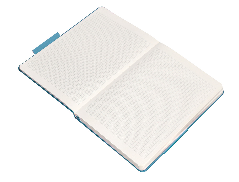 CUADERNO CON GOMILLA ANTARTIK NOTES TAPA DURA A5 HOJAS CUADRICULA AZUL CLARO 100 HOJAS 80 GR FSC