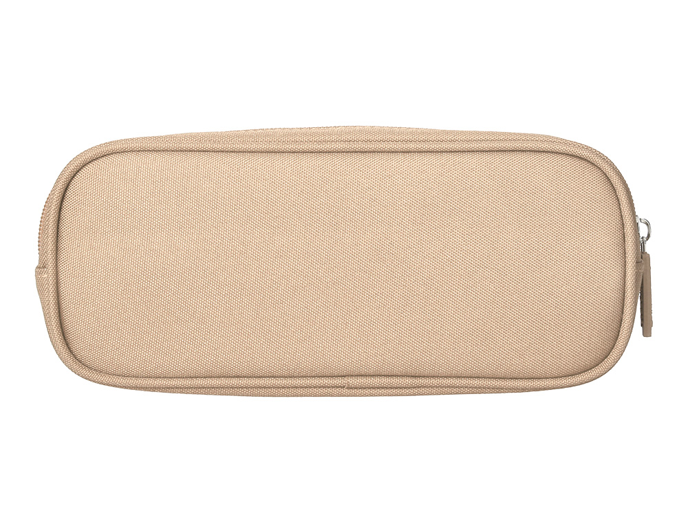 ESTUCHE PORTATODO LIDERPAPEL CLASSIC OVALADO 2 CREMALLERAS CON BOLSILLO DELANTERO 210X90MM CREMA