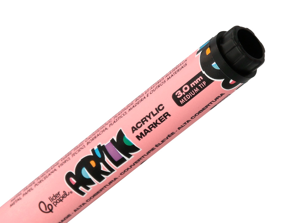 ROTULADOR LIDERPAPEL ACRYLIC BASE AGUA TODO TIPO DE SUPERFICIE PUNTA REDONDA 3MM CAJA DE 8 UNIDADES COLORES PASTEL