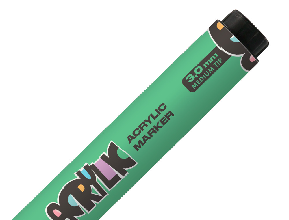 ROTULADOR LIDERPAPEL ACRYLIC BASE AGUA TODO TIPO DE SUPERFICIE PUNTA REDONDA 3 MM VERDE CLARO