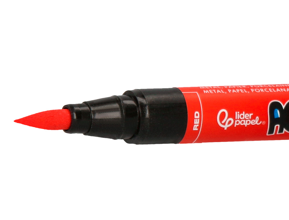 ROTULADOR LIDERPAPEL ACRYLIC BASE AGUA TODO TIPO DE SUPERFICIE PUNTA PINCEL CAJA DE 12 UNIDADES COLORES SURTIDOS