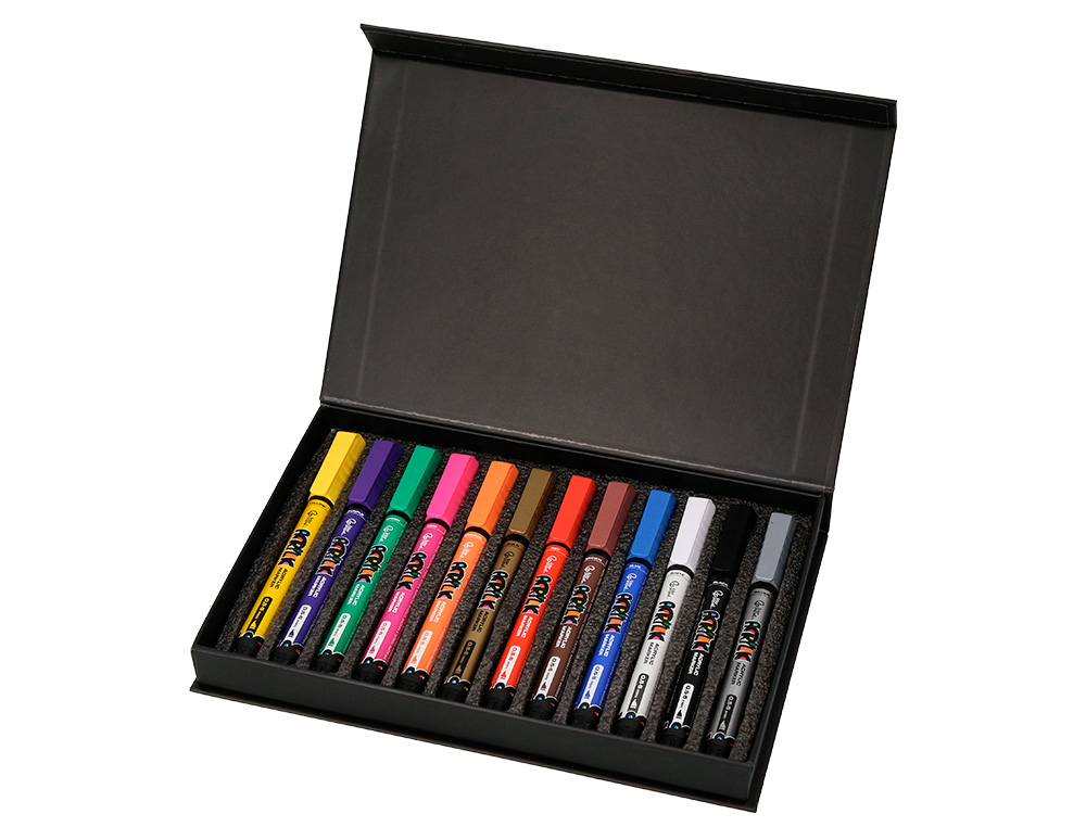 ROTULADOR LIDERPAPEL ACRYLIC BASE AGUA TODO TIPO DE SUPERFICIE PUNTA PINCEL CAJA DE 12 UNIDADES COLORES SURTIDOS