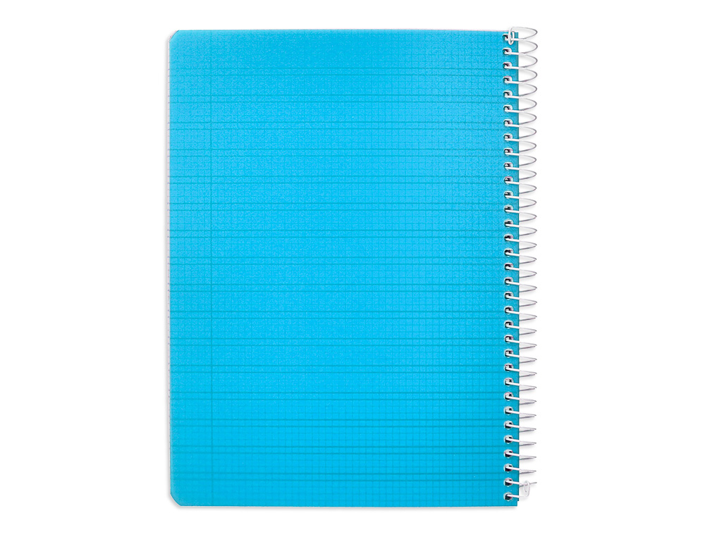CUADERNO ESPIRAL LIDERPAPEL A5 PAUTAGUIA TAPA PLASTICO 80H 90GR CUADRO PAUTADO 3 MM CON MARGEN COLOR AZUL