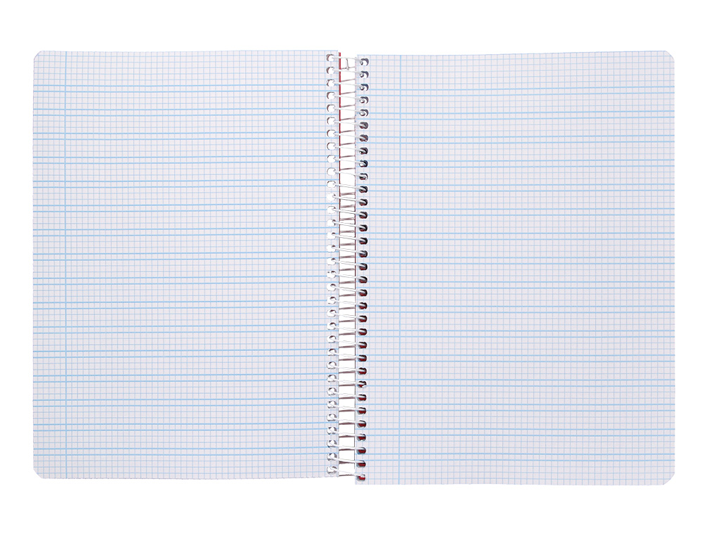 CUADERNO ESPIRAL LIDERPAPEL A5 PAUTAGUIA TAPA PLASTICO 80H 90GR CUADRO PAUTADO 3 MM CON MARGEN COLOR AZUL