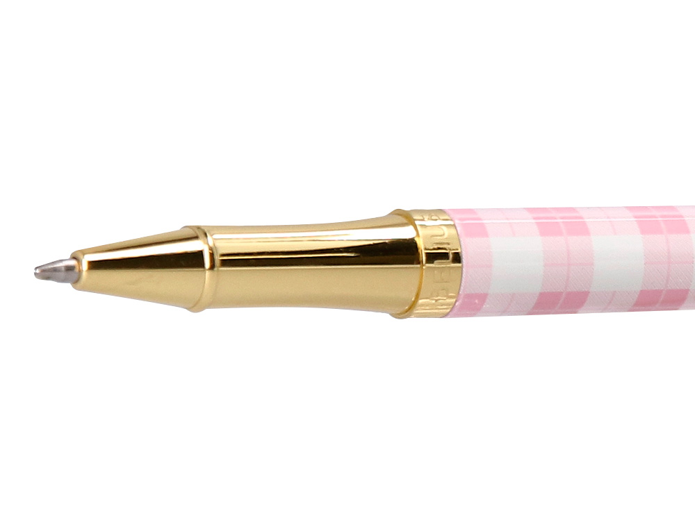 ROLLER BELIUS PERFECT PICNIC DAY ALUMINIO COLOR ROSA DORADO TINTA COLOR NEGRO CAJA DE DISEÑO