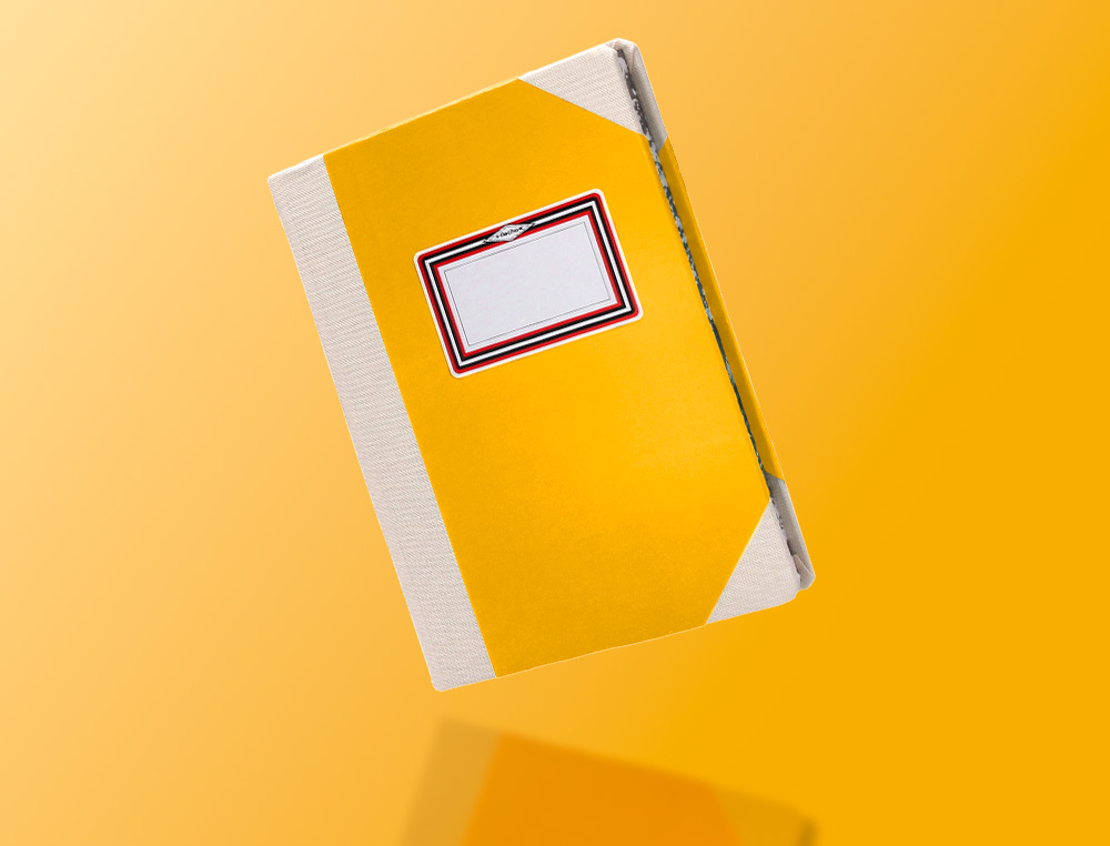 LIBRO CARTONE COSIDO FERNANDES FLECHA DIN A5+ RAYADO HORIZONTAL 50 HOJAS 100 GR AMARILLO