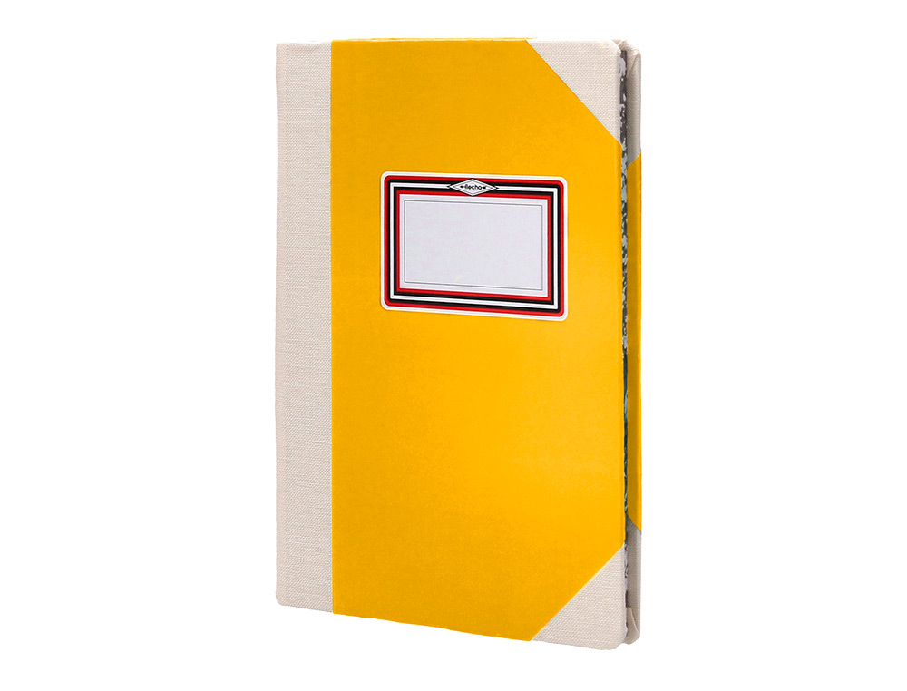 LIBRO CARTONE COSIDO FERNANDES FLECHA DIN A5+ RAYADO HORIZONTAL 50 HOJAS 100 GR AMARILLO