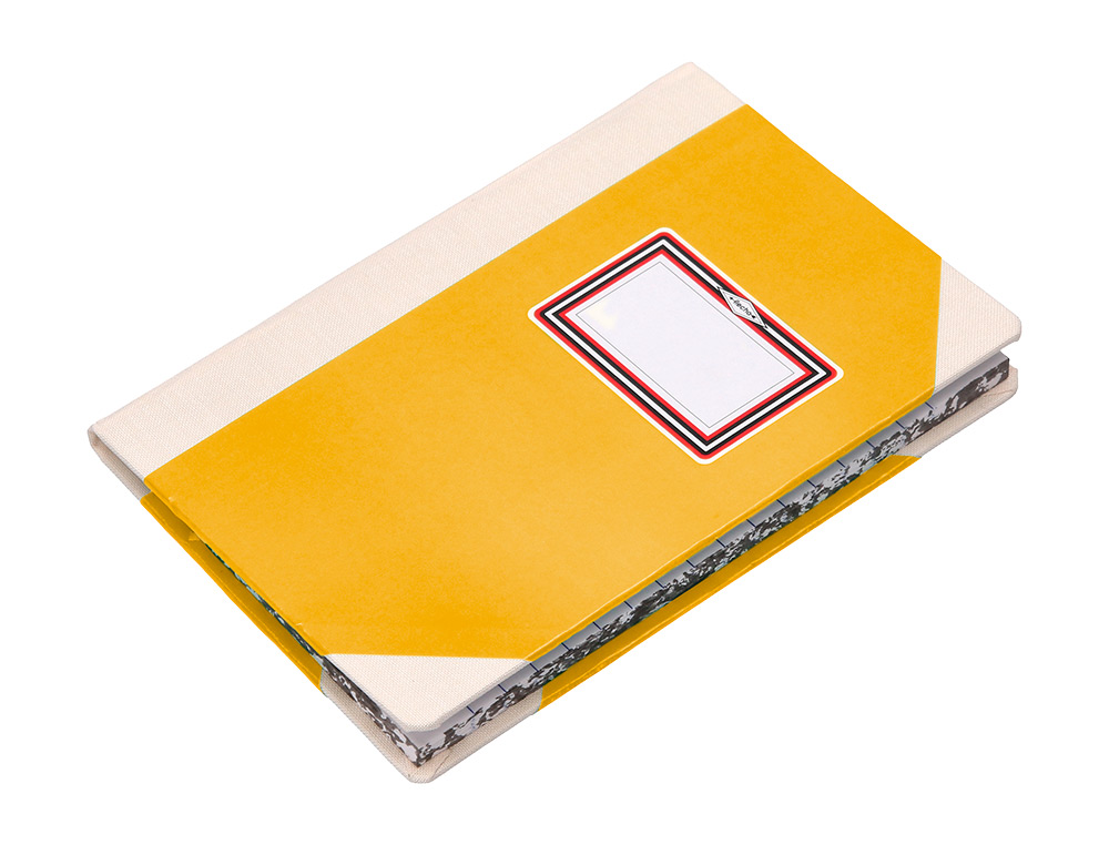 LIBRO CARTONE COSIDO FERNANDES FLECHA DIN A5+ RAYADO HORIZONTAL 50 HOJAS 100 GR AMARILLO