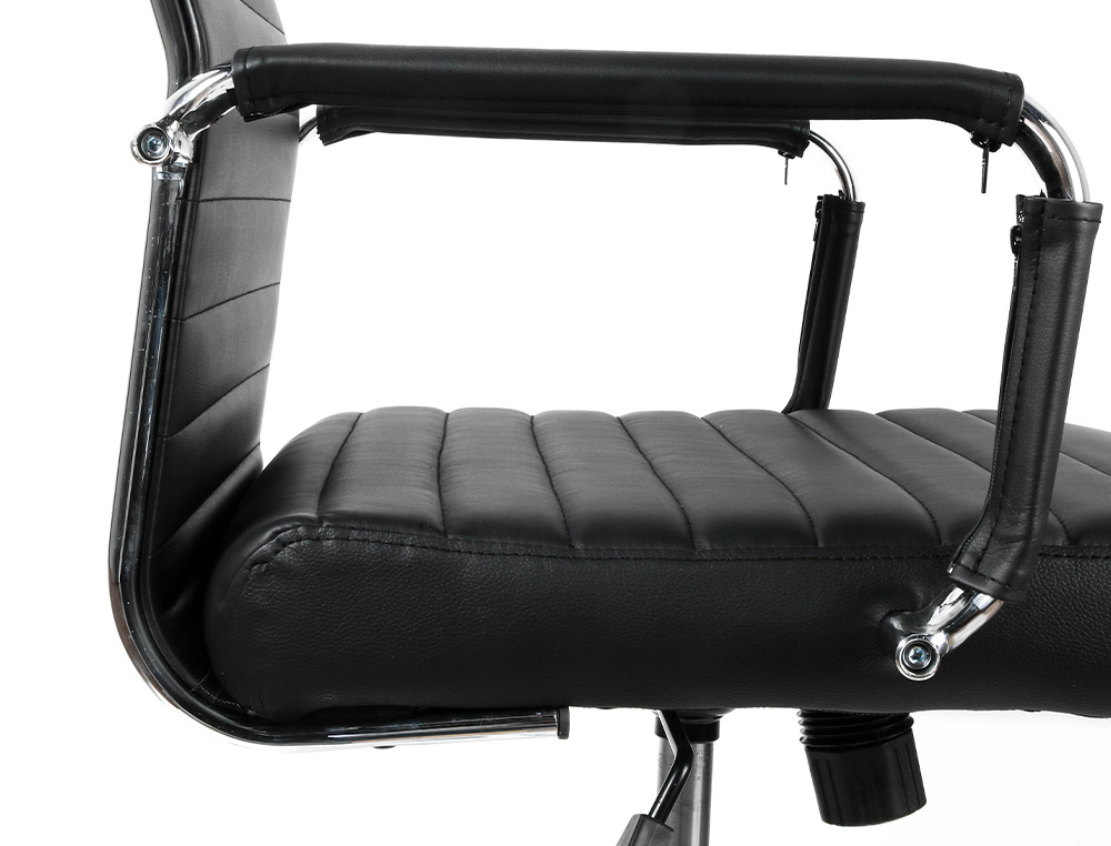SILLA Q-CONNECT DIRECCION BOSA SIMIL PIEL BASE METALICA ALT MAX 1130 ANC 550 PROF 630 MM RUEDAS PREMIUM COLOR NEGRO