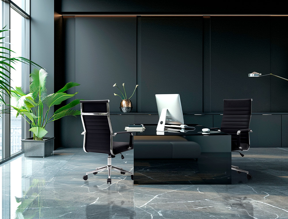 SILLA Q-CONNECT DIRECCION BOSA SIMIL PIEL BASE METALICA ALT MAX 1130 ANC 550 PROF 630 MM RUEDAS PREMIUM COLOR NEGRO