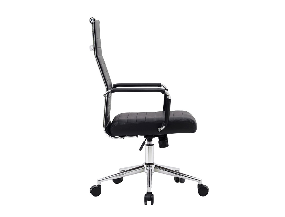 SILLA Q-CONNECT DIRECCION BOSA SIMIL PIEL BASE METALICA ALT MAX 1130 ANC 550 PROF 630 MM RUEDAS PREMIUM COLOR NEGRO