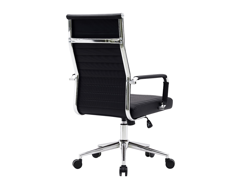 SILLA Q-CONNECT DIRECCION BOSA SIMIL PIEL BASE METALICA ALT MAX 1130 ANC 550 PROF 630 MM RUEDAS PREMIUM COLOR NEGRO