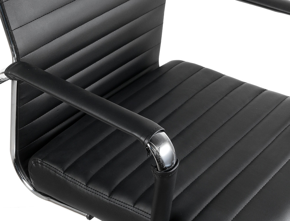 SILLA Q-CONNECT DIRECCION BOSA SIMIL PIEL BASE METALICA ALT MAX 1130 ANC 550 PROF 630 MM RUEDAS PREMIUM COLOR NEGRO