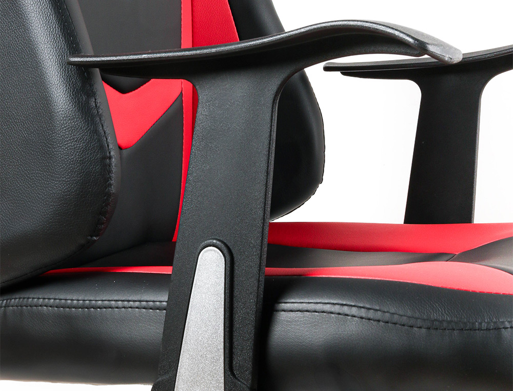 SILLA Q-CONNECT GAMING ORVIETO SIMIL PIEL BASE NYLON ALT MAX 1200 ANC 650 PROF 650 MM RUEDAS PREMIUM NEGRO ROJO