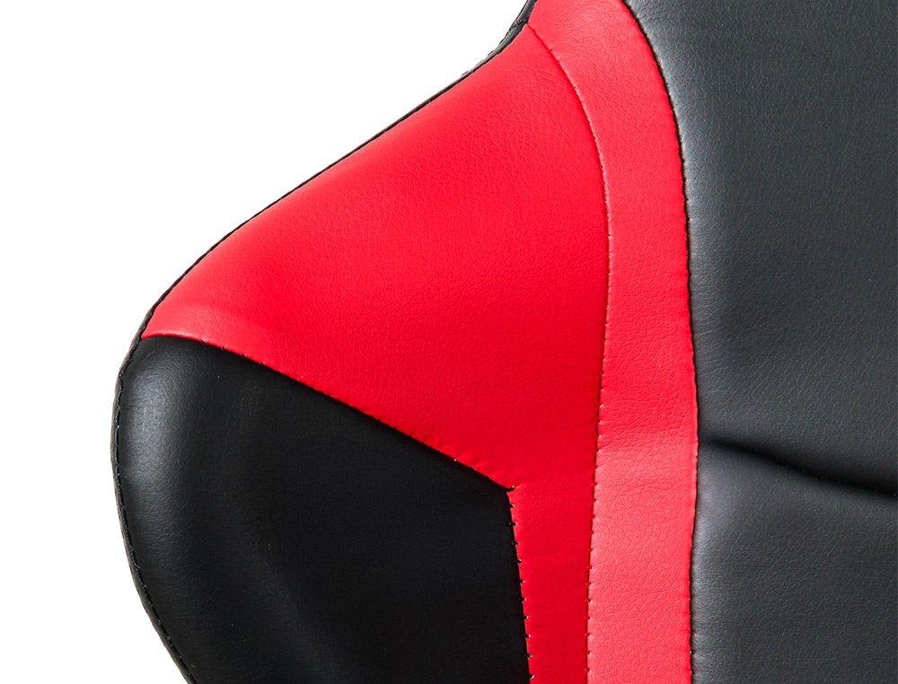 SILLA Q-CONNECT GAMING ORVIETO SIMIL PIEL BASE NYLON ALT MAX 1200 ANC 650 PROF 650 MM RUEDAS PREMIUM NEGRO ROJO