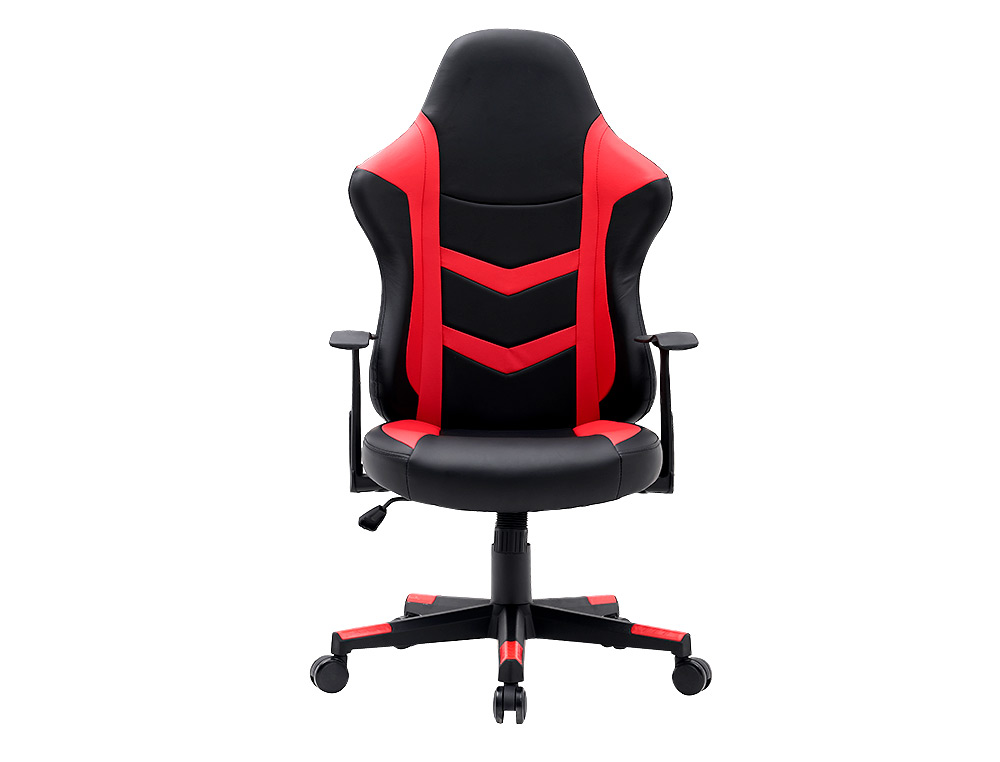 SILLA Q-CONNECT GAMING ORVIETO SIMIL PIEL BASE NYLON ALT MAX 1200 ANC 650 PROF 650 MM RUEDAS PREMIUM NEGRO ROJO