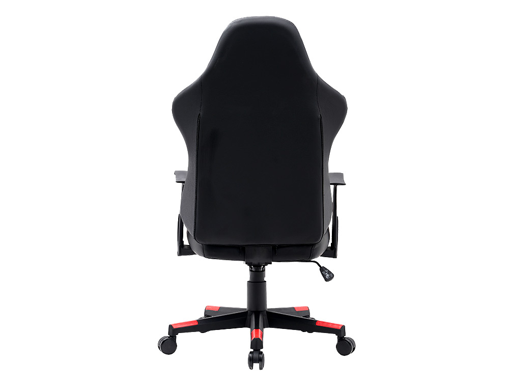 SILLA Q-CONNECT GAMING ORVIETO SIMIL PIEL BASE NYLON ALT MAX 1200 ANC 650 PROF 650 MM RUEDAS PREMIUM NEGRO ROJO