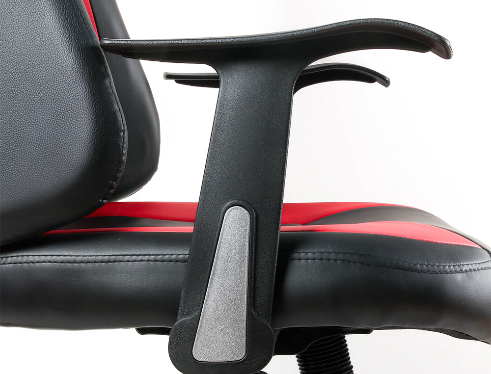SILLA Q-CONNECT GAMING ORVIETO SIMIL PIEL BASE NYLON ALT MAX 1200 ANC 650 PROF 650 MM RUEDAS PREMIUM NEGRO ROJO