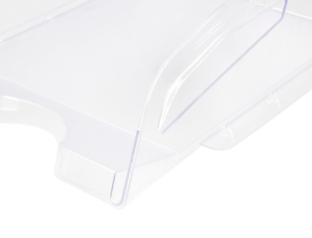BANDEJA SOBREMESA PLASTICO Q-CONNECT GRAN CAPACIDAD CON ASA TRANSPARENTE 386X270X115MM