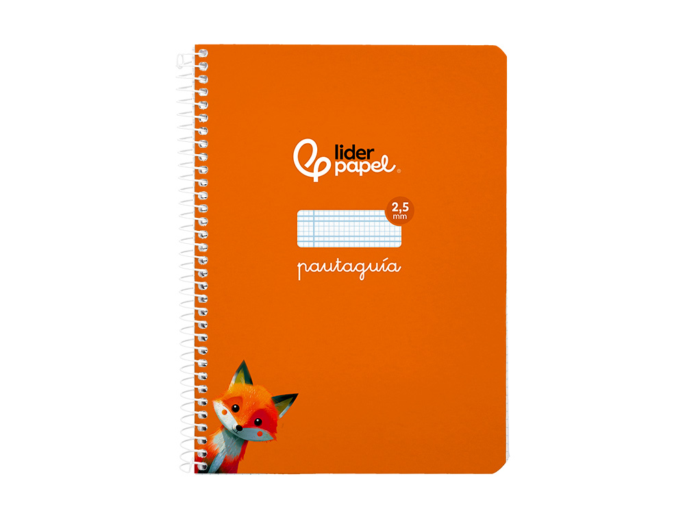 CUADERNO ESPIRAL LIDERPAPEL A5 PAUTAGUIA TAPA BLANDA 40H 75GR CUADRO PAUTADO 2,5MM COLOR NARANJA