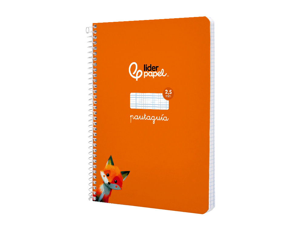 CUADERNO ESPIRAL LIDERPAPEL A5 PAUTAGUIA TAPA BLANDA 40H 75GR CUADRO PAUTADO 2,5MM COLOR NARANJA