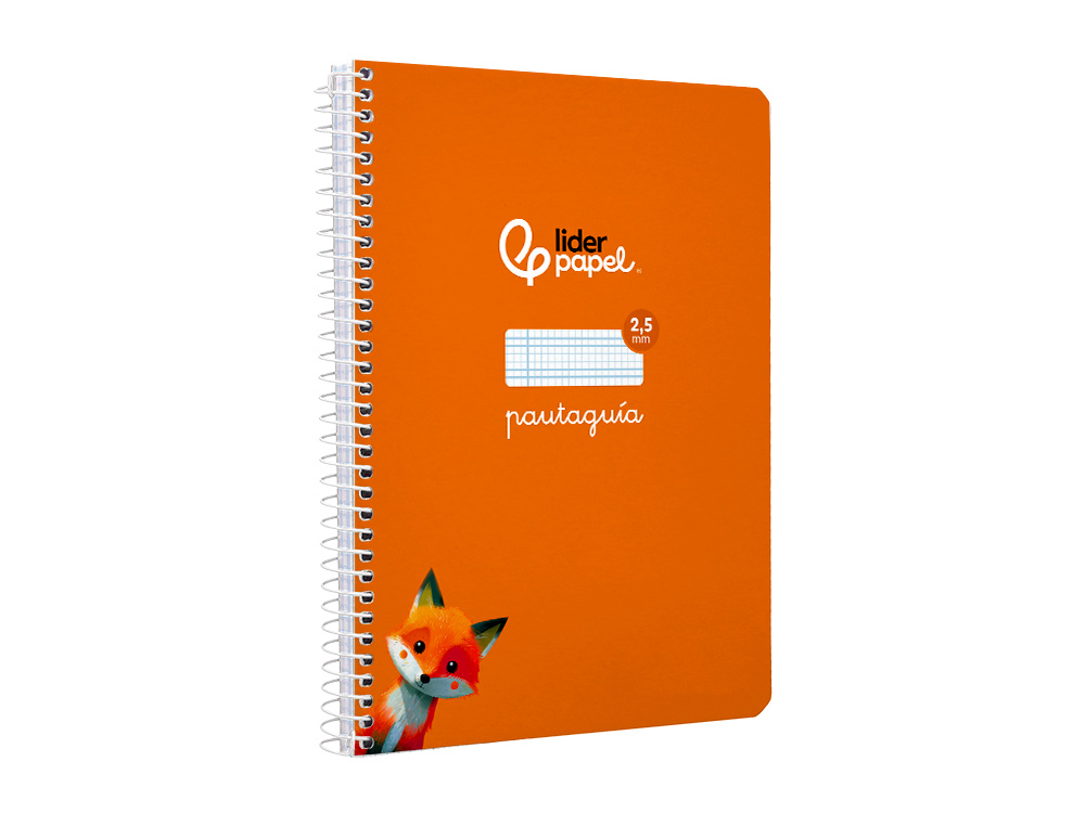 CUADERNO ESPIRAL LIDERPAPEL A5 PAUTAGUIA TAPA BLANDA 40H 75GR CUADRO PAUTADO 2,5MM COLOR NARANJA