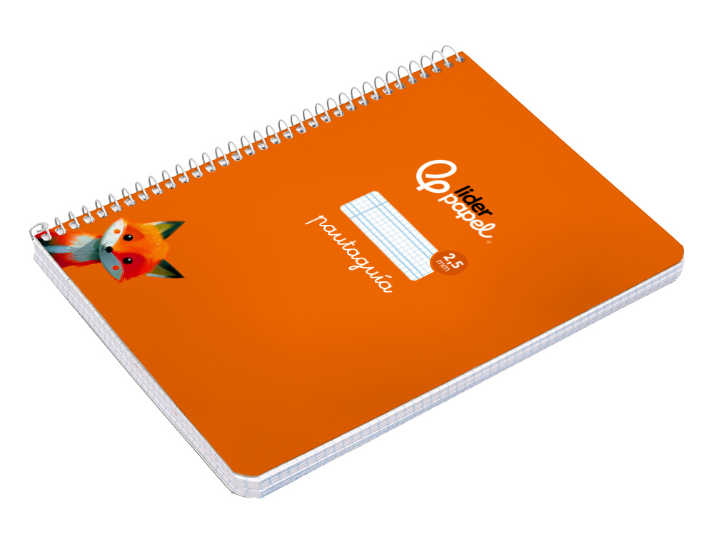 CUADERNO ESPIRAL LIDERPAPEL A5 PAUTAGUIA TAPA BLANDA 40H 75GR CUADRO PAUTADO 2,5MM COLOR NARANJA