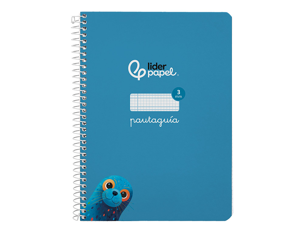 CUADERNO ESPIRAL LIDERPAPEL A5 PAUTAGUIA TAPA DURA 80H 90GR CUADRO PAUTADO 3MM COLOR AZUL