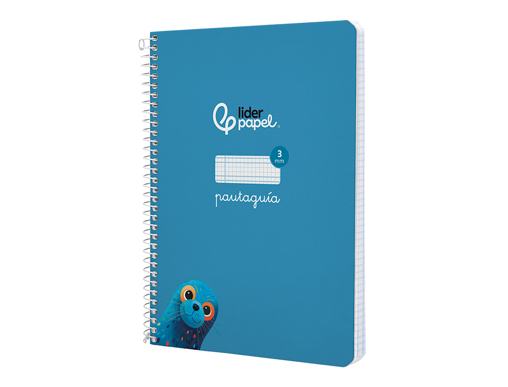 CUADERNO ESPIRAL LIDERPAPEL A5 PAUTAGUIA TAPA DURA 80H 90GR CUADRO PAUTADO 3MM COLOR AZUL