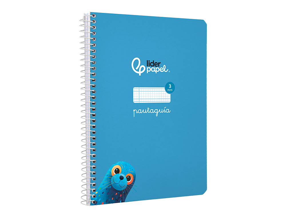 CUADERNO ESPIRAL LIDERPAPEL A5 PAUTAGUIA TAPA DURA 80H 90GR CUADRO PAUTADO 3MM COLOR AZUL