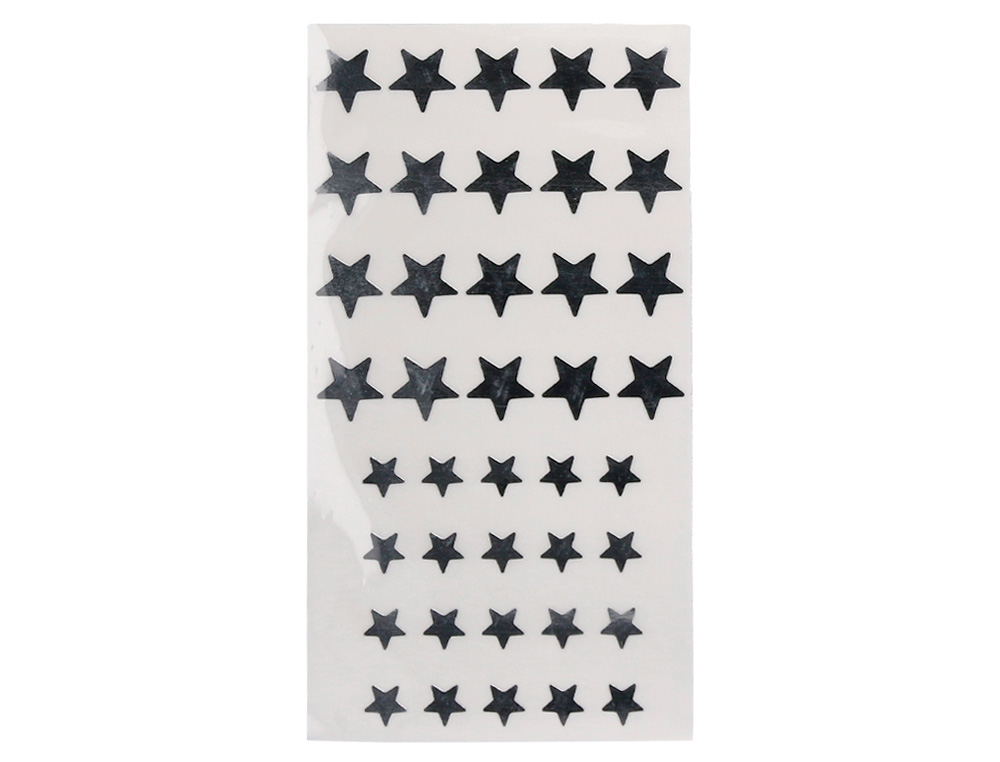 GOMETS LIDERPAPEL AUTOADHESIVO ESTRELLAS PLATEADAS SURTIDAS BOLSA DE 5 HOJAS CON 200 UNIDADES