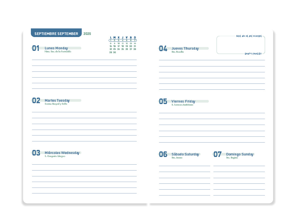 AGENDA ESCOLAR LIDERPAPEL 25-26 ESPIRAL CLASSIC VERDE SEMANA VISTA A5 BILINGE PAPEL FSC 70 GR
