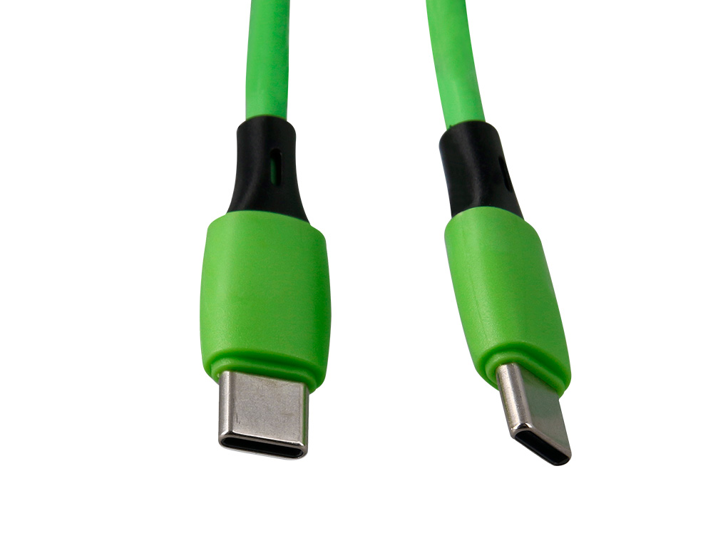 CABLE USB-C A USB-C Q-CONNECT PVC LONGITUD 1M VERDE
