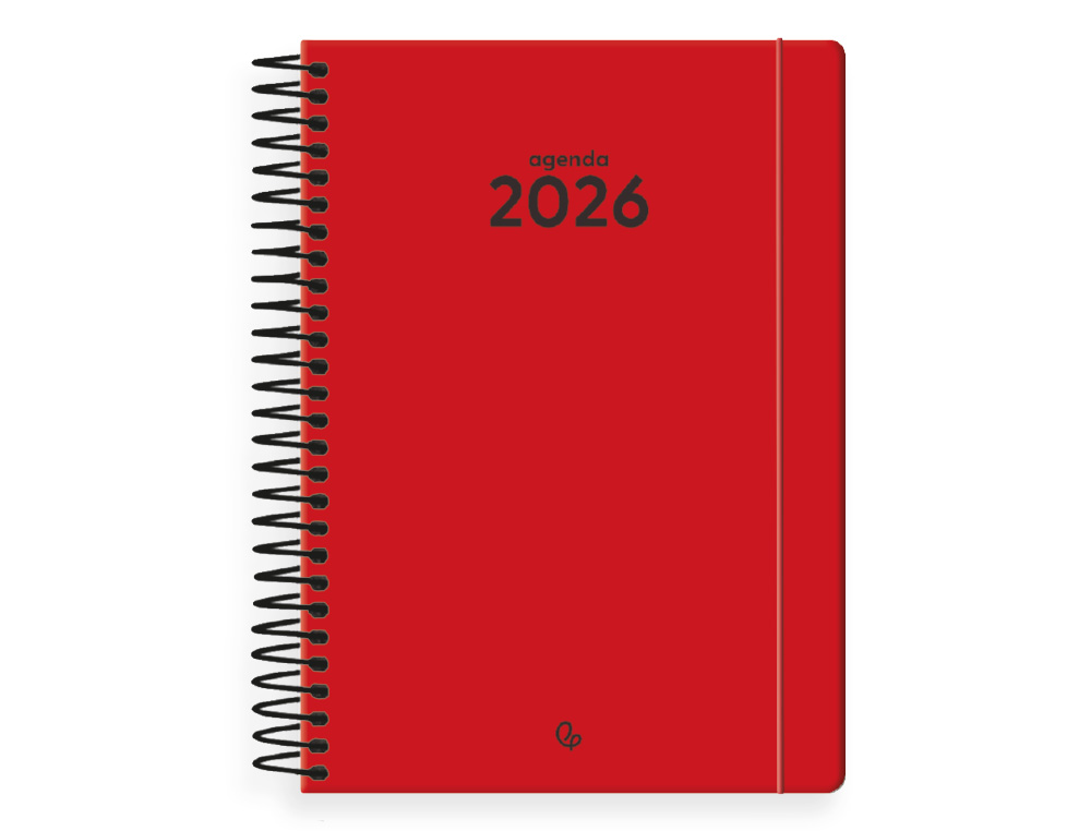 AGENDA ESPIRAL LIDERPAPEL CLASSIC A4 2026 DIA PAGINA ROJO PAPEL 70 GR FSC