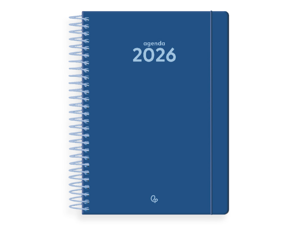 AGENDA ESPIRAL LIDERPAPEL CLASSIC A4 2026 DIA PAGINA AZUL OSCURO PAPEL 70 GR FSC