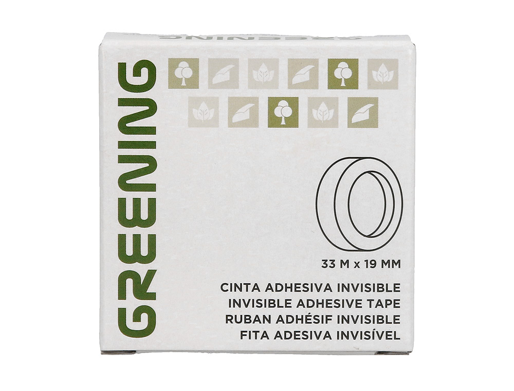 CINTA ADHESIVA GREENING INVISIBLE 33 MT X 19 MM