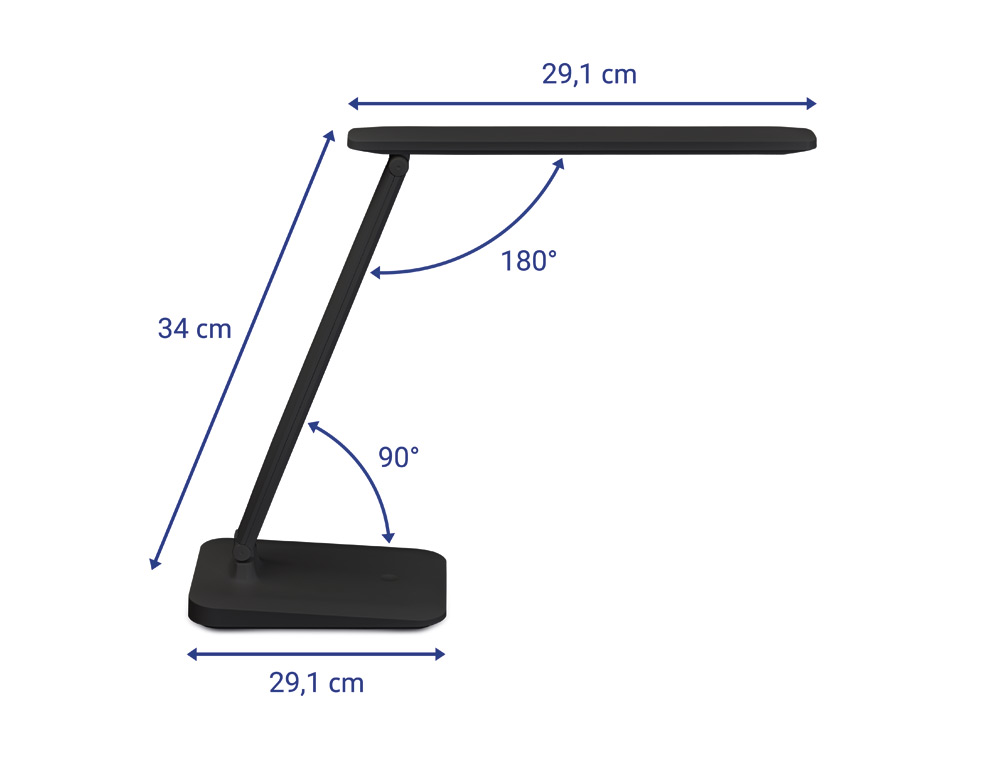 LAMPARA DE ESCRITORIO MAUL SALLY LED CON BATERIA TRES NIVELES INTENSIDAD COLOR NEGRO