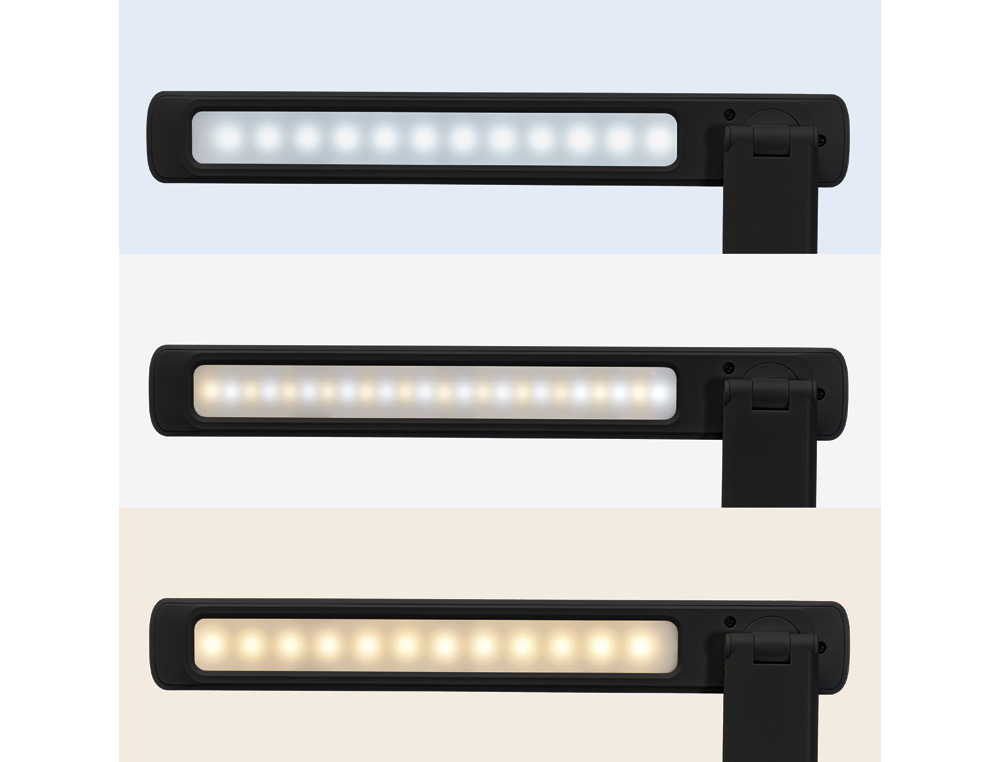 LAMPARA DE ESCRITORIO MAUL SALLY LED CON BATERIA TRES NIVELES INTENSIDAD COLOR NEGRO